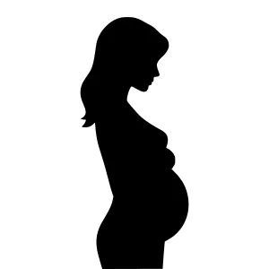 Pregnant Woman Silhouette - Black Outline