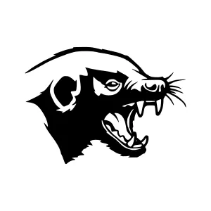 Black Silhouette Ferret Head Portrait