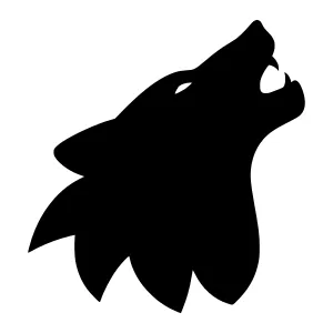 Silhouette Wolf Howl - Vector Graphic