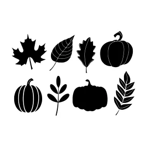 Autumn Leaf Silhouettes - Minimalist Design