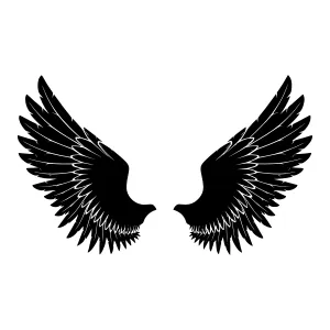 Black Wings Silhouette - Minimalist Design