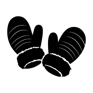 Black Silhouette Mittens - Winter Gloves Graphic