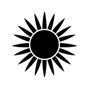 Black Sun Icon - Minimalist Solar Symbol