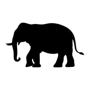Black Elephant Silhouette Vector Graphic