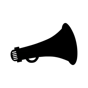 Black Megaphone Icon - Vector Illustration