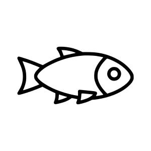 Line Art Fish Icon - Minimalist Outline