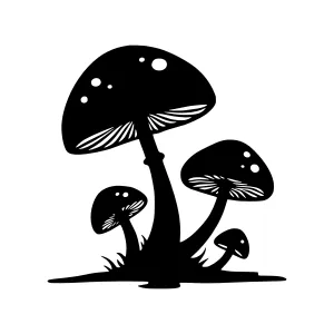 Black Mushroom Trio Silhouette