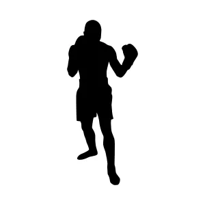 Boxing Silhouette - Black on White