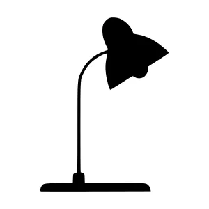 Minimalist Desk Lamp Icon - Black Silhouette