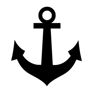 Black Anchor Icon - Nautical Symbol