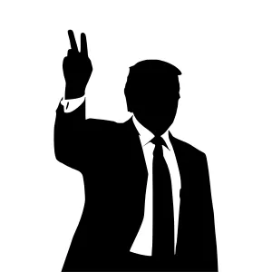 Silhouette Trump Victory Sign