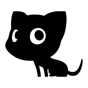 Cute Black Cat Silhouette Vector Illustration