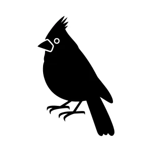 Silhouette Cardinal Bird Vector Icon