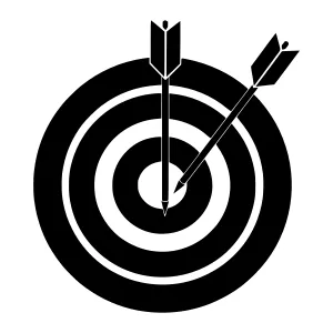 Black Target with Arrow - Vector Illustration