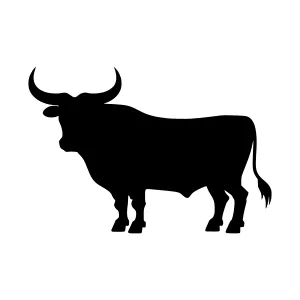 Black Bull Silhouette Vector Graphic