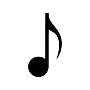 Black Music Note Icon - Vector Illustration
