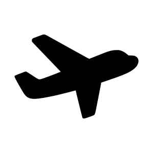 Silhouette Airplane Icon - Minimalist Vector