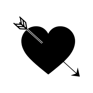 Black Heart with Arrow - Valentine's Icon