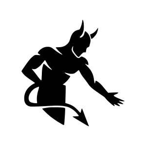 Silhouette Devil Icon - Vector Graphic