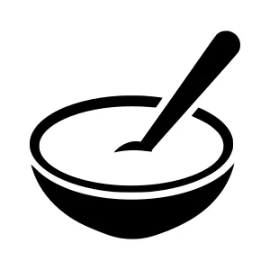 Mixing Bowl Icon - Simple Line Art