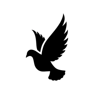 Silhouette Dove Flying - Peace Symbol