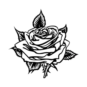 Black Rose Illustration - Floral Graphic