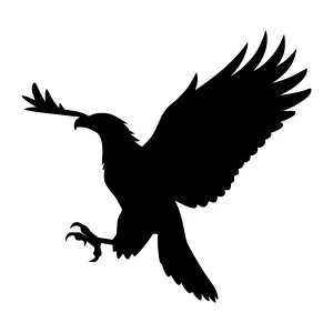 Silhouette Eagle Flying - Vector Graphic