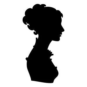 Elegant Woman Silhouette - Black on White