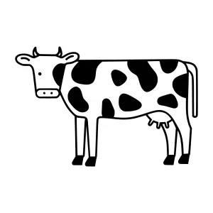 Black and White Cow Silhouette