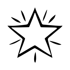 Black Star Outline Vector Graphic