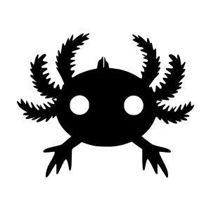 Black Axolotl Silhouette Vector Illustration