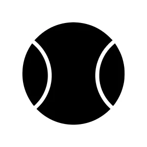 Tennis Ball Icon - Black & White Vector