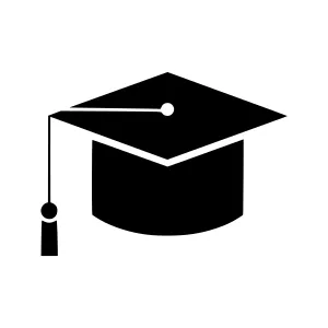 Graduation Hat Icon - Vector Illustration