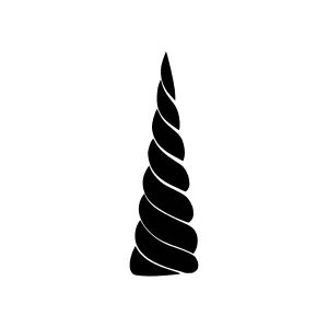 Spiral Cone Icon - Minimalist Black Outline