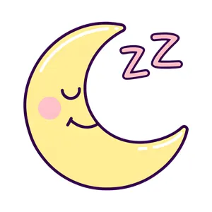 Cute Sleeping Moon Illustration