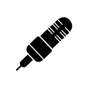 Microphone Icon - Simple Line Art Vector