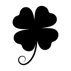 Black Silhouette Clover Icon