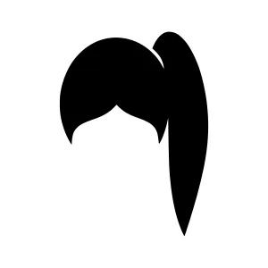 Silhouette Woman Hair Ponytail Icon