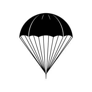 Black Parachute Icon - Vector Illustration