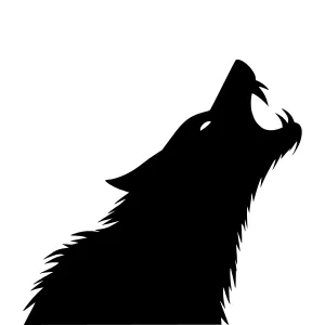 Silhouette Wolf Howl - Vector Graphic