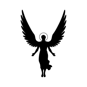 Black Angel Silhouette - Minimalist Design