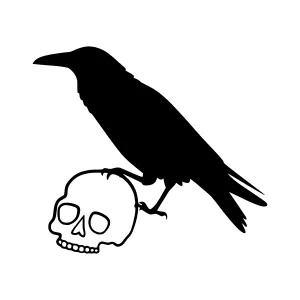 Silhouette Raven Skull Graphic