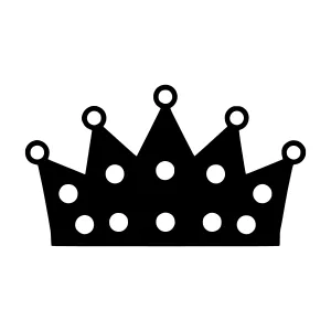 Black Crown Icon - Vector Illustration