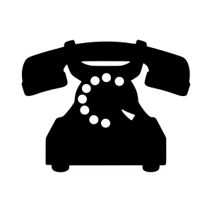 Vintage Telephone Icon - Black Silhouette