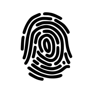 Fingerprint Icon - Black Outline on White
