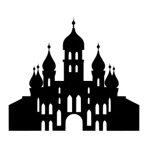 Black Silhouette Russian Orthodox Church
