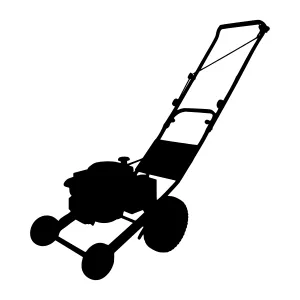 Silhouette Lawn Mower Vector Illustration
