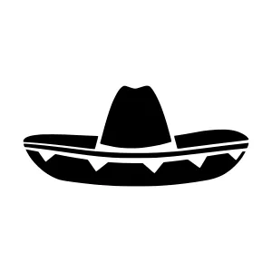 Mexican Sombrero Icon - Simple Outline Vector