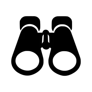 Black Binoculars Icon - Vector Illustration