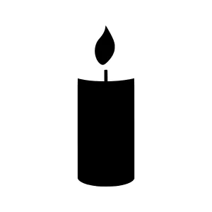 Black Silhouette Candle Flame Icon